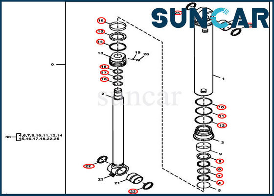 Beli Kit Penyegelan Deere 60G FYD00003234 Kit Layanan Silinder Hidraulik Boom Swing online manufacture