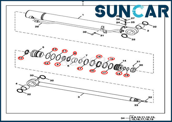 Beli FYD00000077 Deere Arm Repair Seal Kit Kit Servis Silinder Hidrolik Excavator online manufacture