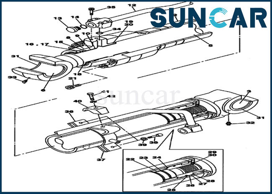 Beli LZ009410 Boom Seal Kit Kit Perbaikan Silinder Untuk CASE Excavator CX135SR online manufacture