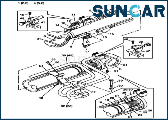 Beli LZ00442 Kit Segel Boom Hidrolik Kit Layanan Silinder Cocok untuk KASUS CX225SR CX240 online manufacture