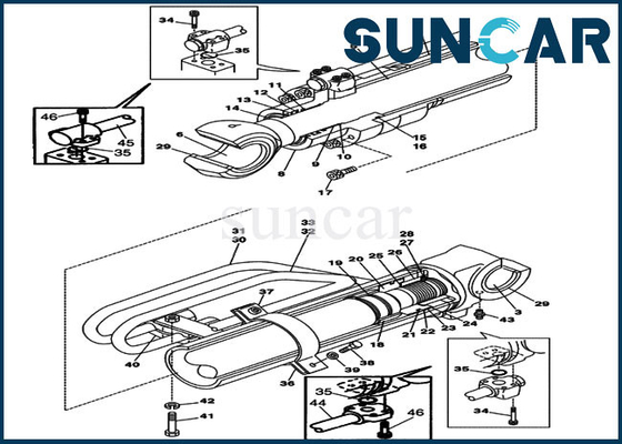 Beli LZ00500 Arm Cylinder Seal Repair Kit Kit Pembuatan Ulang Hidrolik Cocok dengan Case CX290 online manufacture