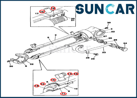 Beli LZ00472 Kasus Offset Boom Perbaikan Kit Swing Cylinder Service Kit Untuk CX75SR Crawler Excavator online manufacture