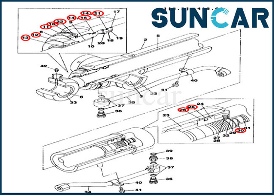 Beli Crawler Excavator LZ00471 Lengan Offset / Kit Segel Silinder Gayung Untuk CX75SR CX75C SR CASE online manufacture