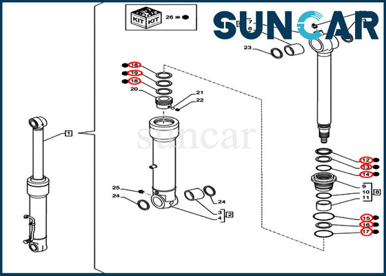 Beli LZ00473 Bucket Seal Kit Kit Penggantian Silinder Cocok untuk CX75C SR CX80C Crawler Excavator CASE online manufacture