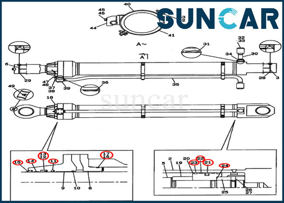 Beli Kit Servis Silinder Bucket LZ00313 Kit Penyegelan Lengan Hidrolik Excavator Kasus CX800 online manufacture