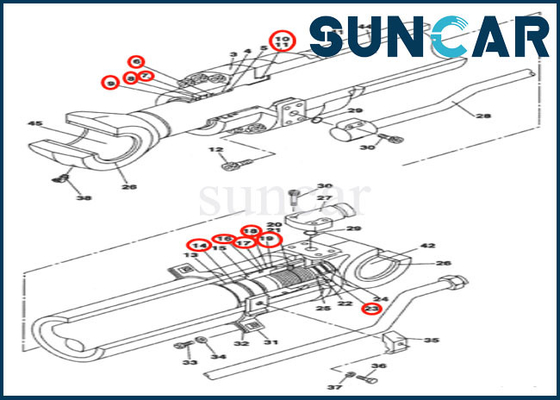 Beli LZ009350 Arm Cylinder Sealing Kit Perbaikan Seal Kit Cocok untuk CX130B CX145C SR Excavator online manufacture