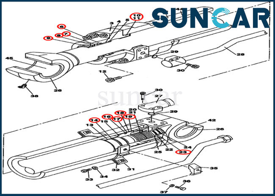 Beli LZ008180 Arm/Dipper Cylinder Seal Kit Kit Perbaikan Hidrolik Cocok dengan Case CX160C CX160B online manufacture