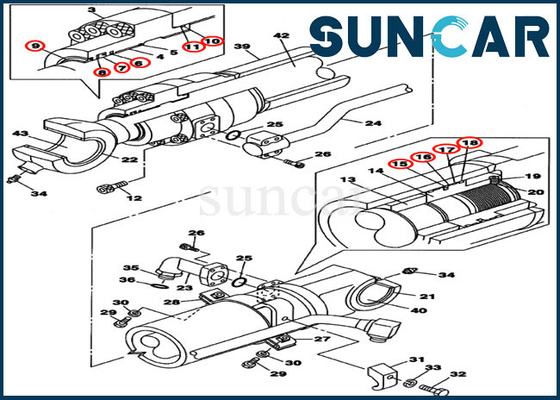 Beli LZ008210 Bucket Sealing Kit Fits CX160C CX160B CASE Hydraulic Cylinder Seal Repair Kit online manufacture