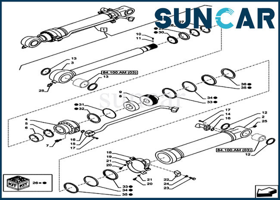 Beli LZ010810 Bucket Seal Kit Kit Perbaikan Silinder Excavator Cocok untuk CX160C CX160B Case online manufacture