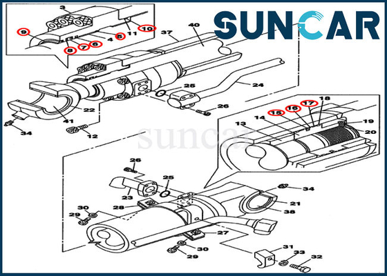 Beli LZ007650 Kit Perbaikan Segel Silinder Bucket Cocok dengan Kasus CX210B CX210BNLC Crawler Excavator online manufacture