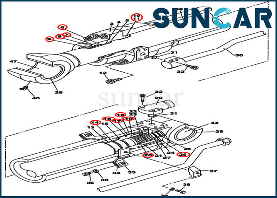 Beli LZ008050 Arm / Dipper Repair Seal Kit Segel Silinder Hidrolik Cocok untuk CX250C CX240B Case online manufacture