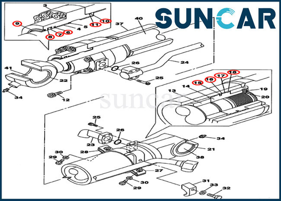 Beli LZ008160 Bucket Cylinder Seal Kit Kit Pengganti Cocok untuk CASE CX250C CX240B Excavator online manufacture