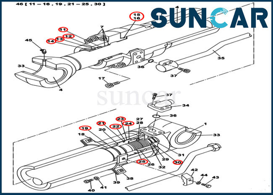Beli Ketahanan Aus LZ011300 Dipper Cylinder Sealing Kit Kit Servis Hidrolik CX300C online manufacture