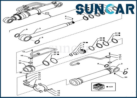 Beli Kit Segel Boom CX290B CX300C LZ011210 CASE Kit Perbaikan Segel Silinder Hidraulik online manufacture
