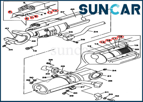 Beli LZ008490 Bucket Repair Kit Cylinder Seal Kit Untuk CX290B CX300C Case Crawler Excavator online manufacture
