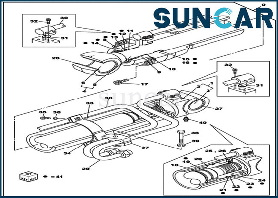 Beli CX210C LC CX210D LC Case LZ010930 Kit Perbaikan Silinder Boom Kit Layanan Hidrolik online manufacture