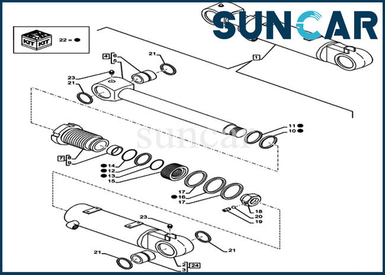 Beli LZ012050 Blade Lifting Cylinder Repair Kit CX80C CX75C SR Case Crawler Excavator Seal Kit online manufacture