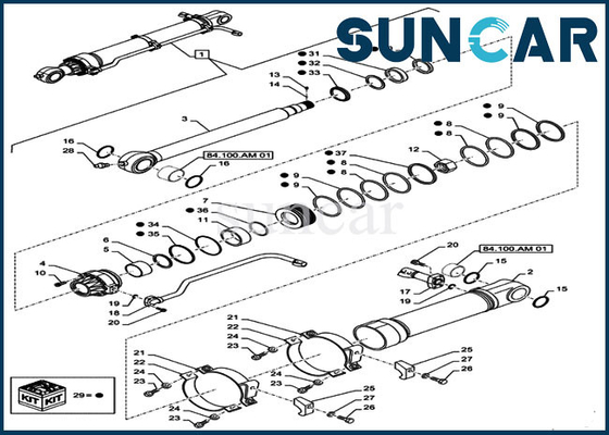 Beli Kit Servis Silinder Bucket LZ010100 Case Seal Kit Cocok untuk CX500D RTC CX500D LC Excavator online manufacture