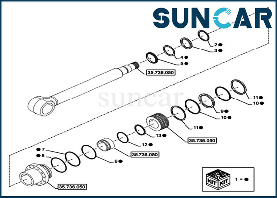 Beli LZ014870 Boom Cylinder Seal Kit Untuk Kasus CX750DRTC Crawler Excavator Kit Perbaikan Hidrolik online manufacture