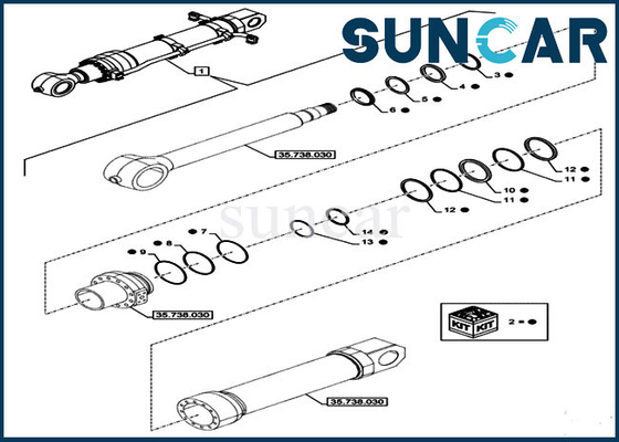 Beli CX750DRTC ME Case LZ014930 Kit Penyegelan Bucket Kit Perbaikan Silinder Hidraulik OEM online manufacture