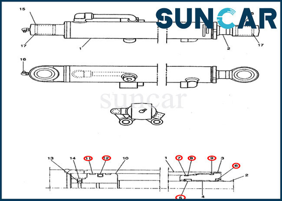 Beli Kit Segel Oli Hidrolik PE01V00002R100 Kit Perbaikan Segel Lengan Silinder Cocok untuk Model KASUS CX14 online manufacture