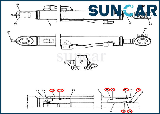 Beli PE01V00003R100 Bucket Cylinder Repair Seal Kit Untuk Mesin Kasus Excavator CX14 online manufacture