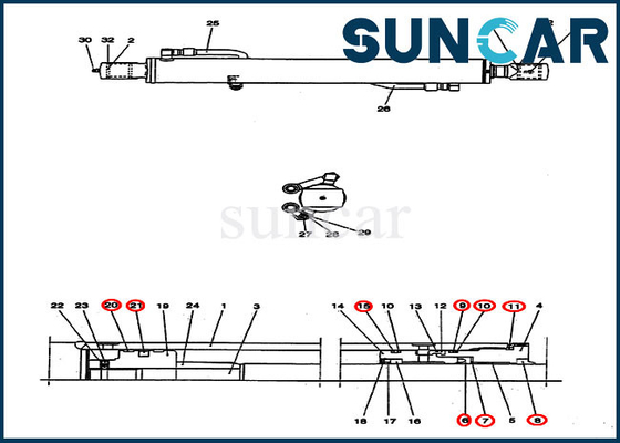 Beli Kit Segel Oli Hidrolik CX25 PV01V00037R300 Kit Penyegelan Silinder Lengan Kit Perbaikan Kasus online manufacture