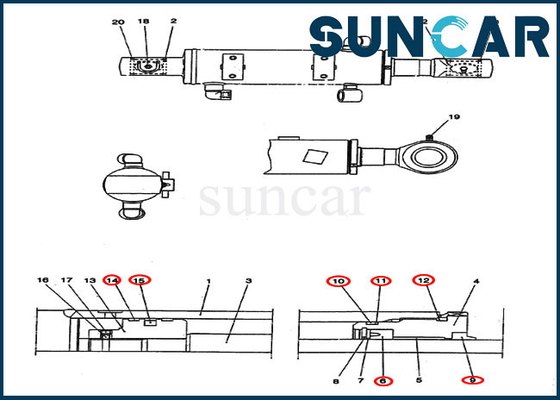 Beli PV01V00038R300 Dozer Blade Seal Kit Kit Penggantian Segel Silinder Cocok untuk CX25 CASE online manufacture