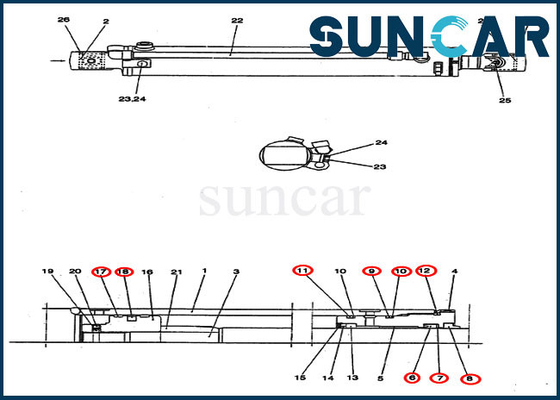 Beli Ketahanan Aus PM01V00044R300 Kit Servis Silinder Ayunan Kit Segel Excavator Kasus CX25 online manufacture