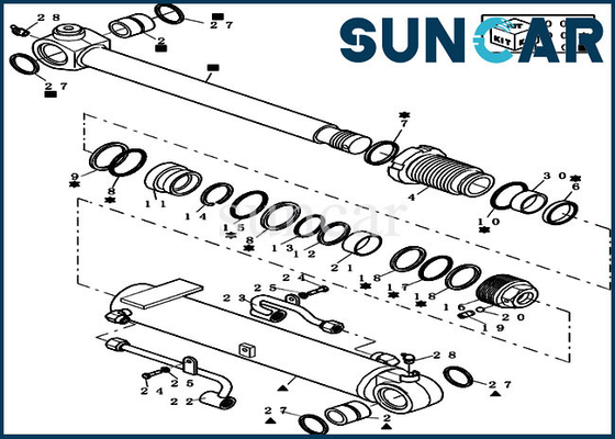 Beli 72280454 Kit Segel Perbaikan Silinder Boom Hidrolik Cocok untuk CX31B CASE Mini Crawler Excavator online manufacture