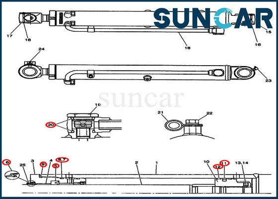 Beli Kit Segel Bucket PW01V00046R300 OEM Case CX36 CX31 Kit Penyegelan Silinder Hidraulik online manufacture