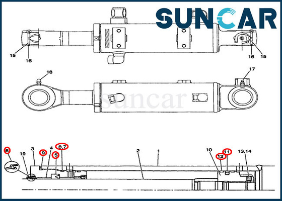 Beli PX01V00033R300 Dozer Blade Sealing Kit Cocok untuk CX36 CASE Cylinder Repair Seal Kit online manufacture
