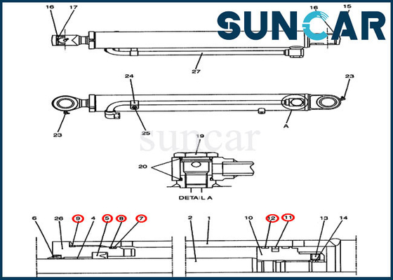 Beli Kit Perbaikan Bucket Kit Perbaikan Segel Silinder PH01V00016R300 Cocok untuk CX47 Excavator CASE online manufacture
