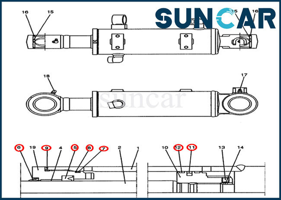 Beli YJ01V00009R300 Kit Layanan Penggantian Silinder Dozer Blade Untuk Kit Segel Kasus CX47 online manufacture