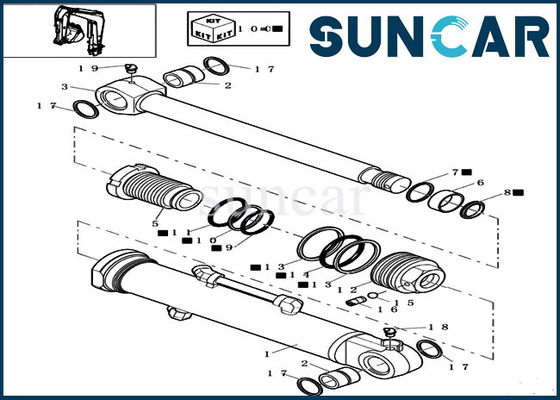 Beli Kit Silinder Standar 72275474 Kit Perbaikan Seal Blade Dozer Cocok untuk Alat Berat CX16B CASE online manufacture