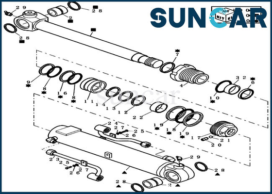 Beli CX27B Mini Crawler Excavator 72280471 Boom/Lengan Silinder Pengganti Kit Hidrolik Oil Seal Kit online manufacture