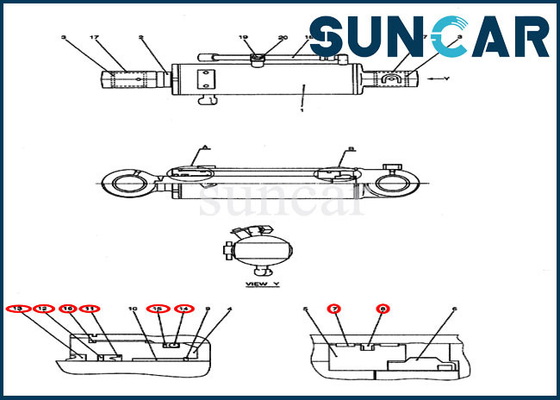 Beli Kit Segel Hidraulik Lengkap PY01V00040R300 Kit Penyegelan Silinder Dozer Untuk Suku Cadang Perbaikan CX50B online manufacture