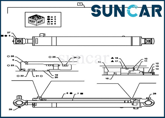 Beli PS01V00002R300 Arm Replacement Seal Kit CX55B Mini Crawler Excavator Case Cylinder Service Kit online manufacture