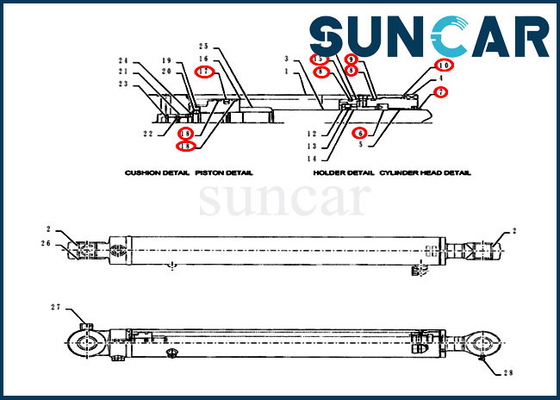 Beli PY01V00050R300 Kit Segel Penggantian Silinder Lengan Cocok dengan Model Peralatan CX55BMSR Kasus online manufacture
