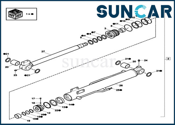 Beli CX17C Case XKCC-01524 Kit Penyegelan CYL Boom XKCC01524 Kit Layanan Silinder Excavator Mini online manufacture
