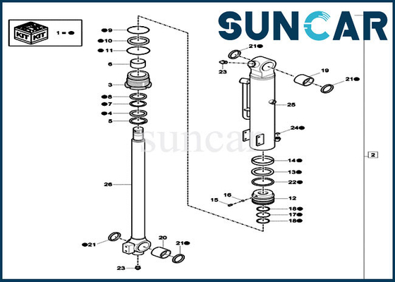 Beli XKCC-01530 Kit Perbaikan Segel Ember XKCC01530 Kit Perbaikan Silinder Untuk Konstruksi KASUS Model CX17C online manufacture