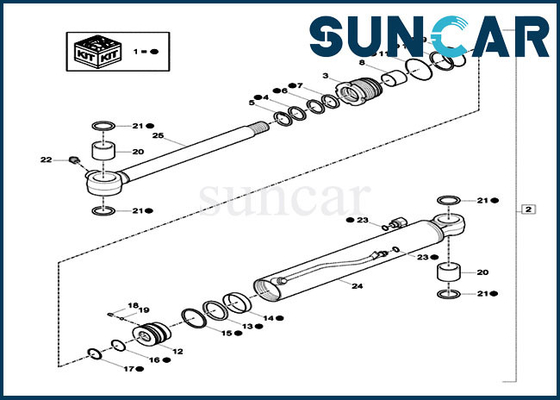 Beli Suku Cadang Excavator CX17C XKCC-01532 XKCC01532 Case Boom Swing Cylinder Seal Kit Service Kit online manufacture