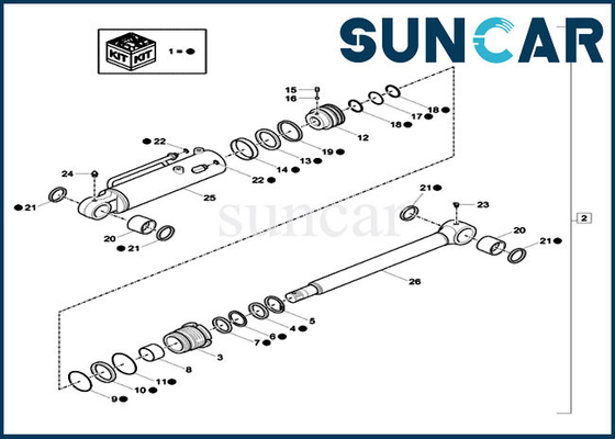 Beli XKCC-01535 XKCC01535 Dozer Blade Silinder Hidrolik Kit Perbaikan Excavator Seal kit Cocok untuk KASUS CX17C online manufacture