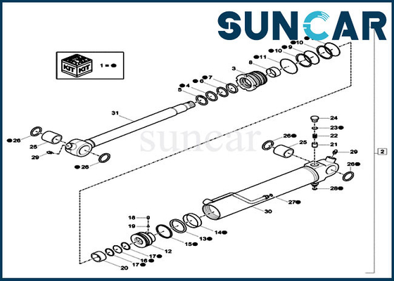 Beli XKCC-00528 XKCC00528 Dipper Cylinder Seal Kit Cocok untuk Mini Crawler Excavator CASE CX18C online manufacture