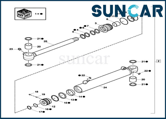 Beli XKCC-00529 XKCC00529 Boom Swing Cylinder Repair Seal Kit CX18C Case Sealing Kit online manufacture