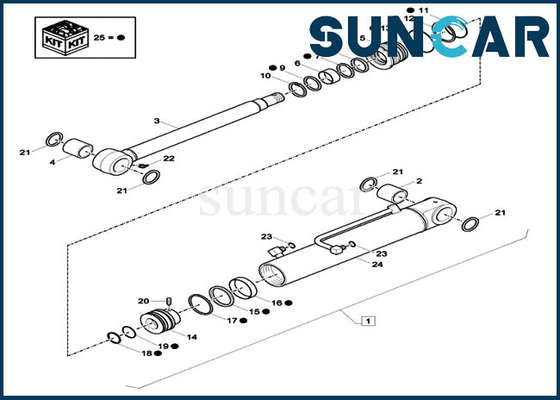 Beli XKCD-01397 Kit Penyegel Hidraulik Bagian KASUS CX26C XKCD01397 Kit Segel Silinder Ayunan Boom online manufacture