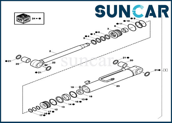Beli XKCC-01448 XKCC01448 Boom Swing Sealing Kit KASUS CX33C CX37C Kit Layanan Silinder Hidrolik online manufacture
