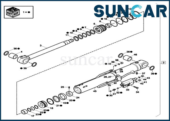 Beli XKCD-03336 Excavator Boom Seal Kit XKCD03336 CASE CX60C CX57C Cylinder Replacement Service Kit online manufacture