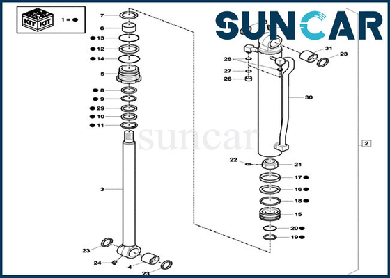Beli Kit Segel Bucket XKCD-03080 KASUS CX57C XKCD03080 Kit Segel Minyak Perbaikan Silinder Hidrolik online manufacture