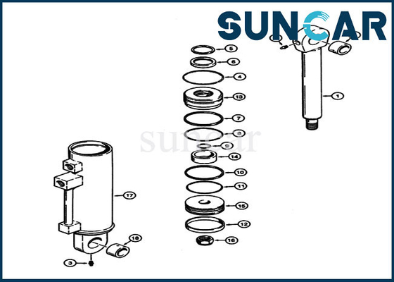 Beli S300163 Loader Auxiliary Cylinder Repair Oil Seal Kit Cocok untuk 621, 721 Case Wheel Loader online manufacture